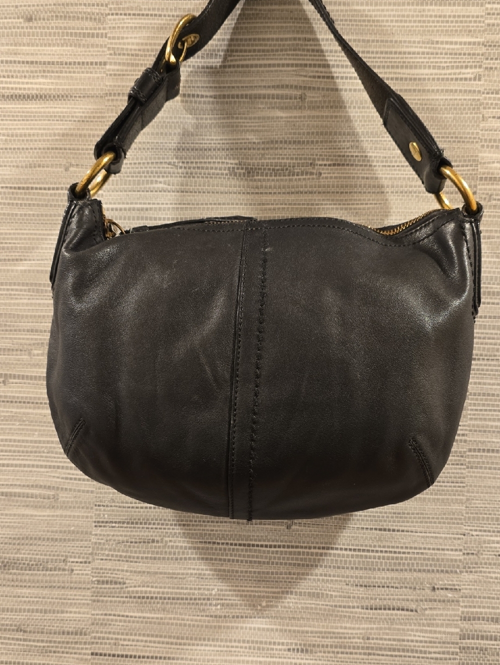 COACH Vintage Classic Black Leather Shoulder Bag